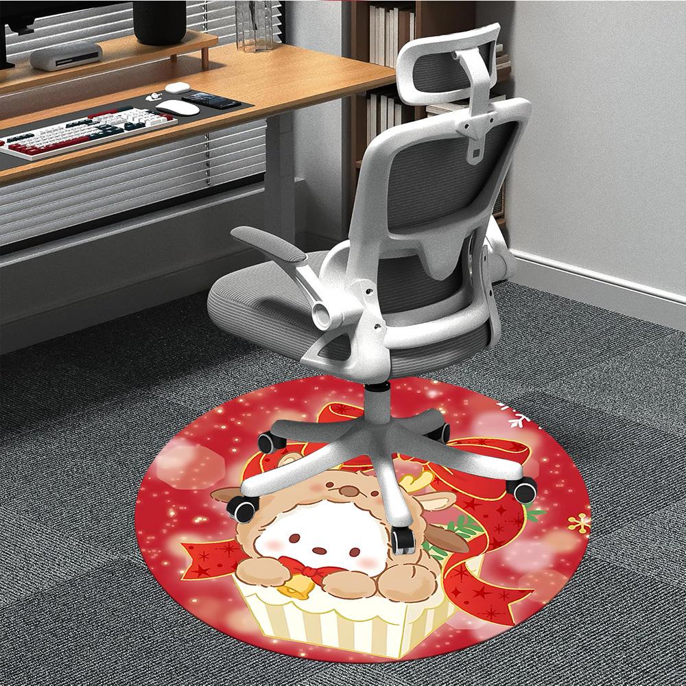 1pc Christmas, Cupcake Chair Carpet for Office, Indoor Non Slip Washable Polyester Fiber Carpet,