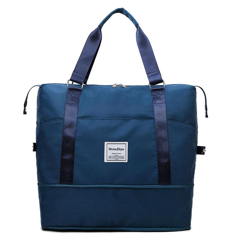 Erweiterbare faltbare Reisetasche Großer Stauraum Gepäck für Kurzstrecken Trennung von Nass und Trocken Yoga Fitness Tasche Damen