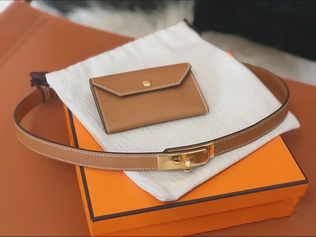 Ladies' High-End Cowhide Leather Belt and Waist Bag: Decorative Accessory for Coats, Dresses, and Trousers.