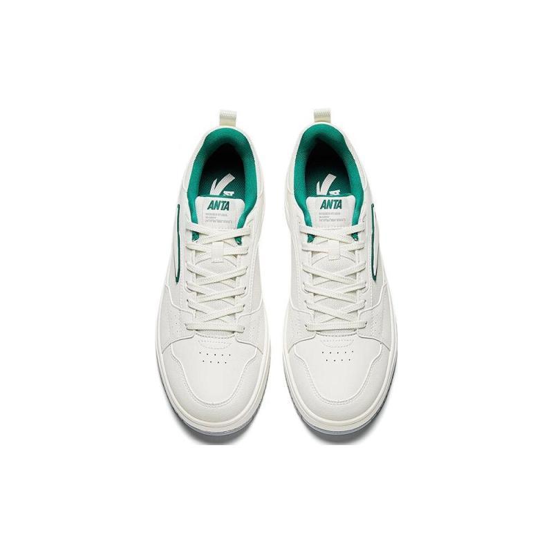 Anta Anti-Slip Wear-Resistant Low-Top Skateboard Shoes Men's White Green Sneakers 112348011-1