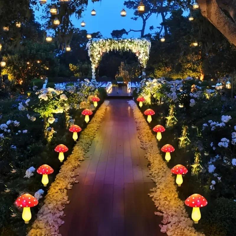 2026 Luce Fatata di Natale Solare LED Lampada a Fungo Per Giardino Cortile Esterno Impermeabile Decorazioni per Feste di Matrimonio 8-20 LED