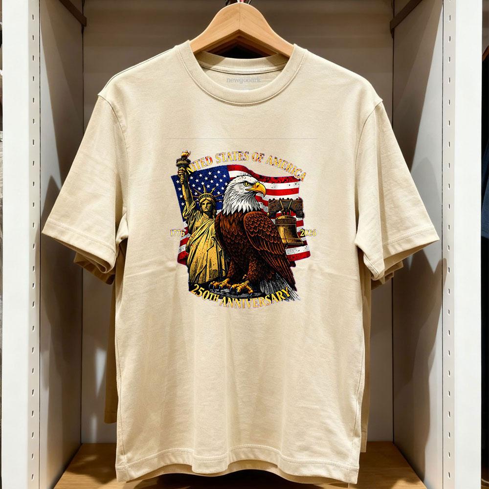 250 Years America 250 1776 2026 250th Anniversary t shirt Women Unisex Casual cotton graphic t shirts Creative streetwear