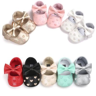 Baby Boy Girl Breathable Bow Design Anti-Slip Shoes Casual Sneakers Toddler Soft Soled First Walkers