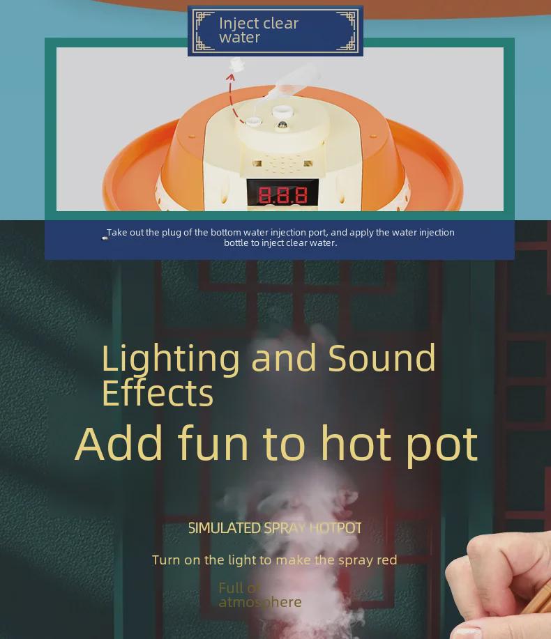 Kinder Musikalische Spielküche Hot Pot Spielzeugset mit Sprühfunktion