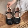 Fashion Round Headed Retro Bow Flat Bottom Small Leather Shoes New Spring Autumn Love Casual Shallow Mouth Comfortable Single Shoe