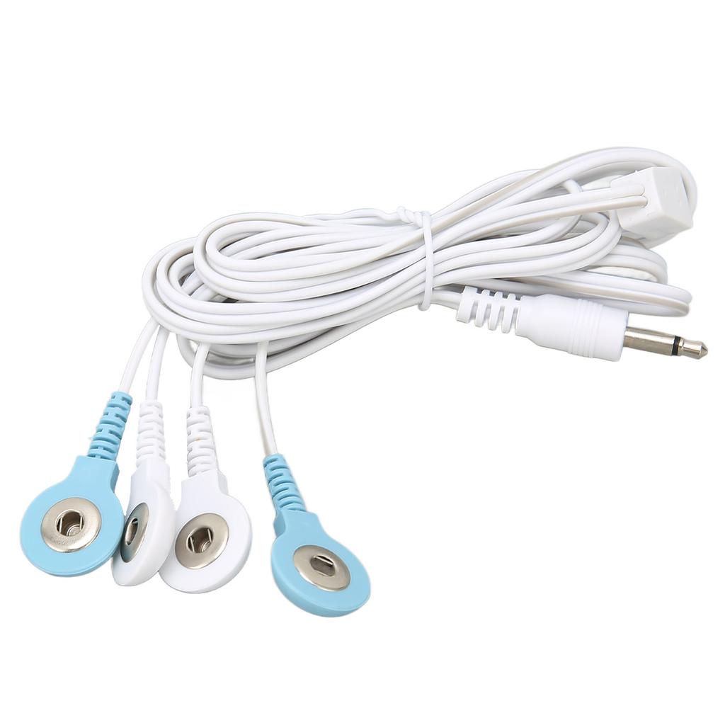 4 In 1 Electrotherapy Electrode   Electric Shock Wires Cable for Tens Massager