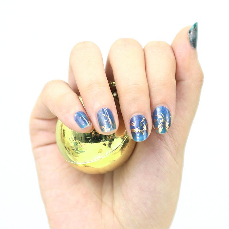 Marble Pattern Foil Nail Stickers, Korean Nail Polish Strips, Self Adhesive Nail Wraps for Home Manicure, Wholesale Nail Art