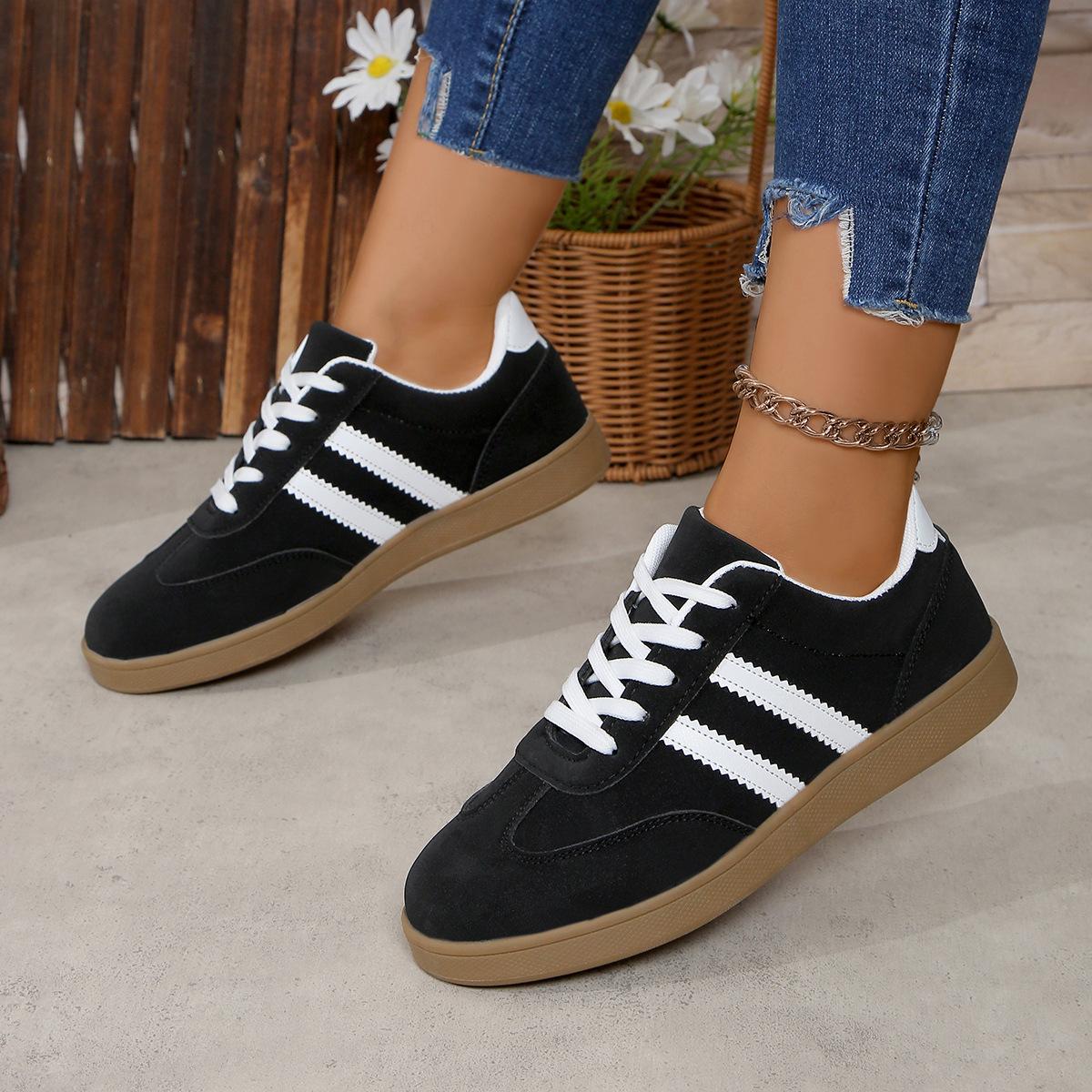 

Большие размеры немецких кроссовок женские ретро универсальные сочетающиеся цвета мягкая подошва весна и осень новые женские спортивные туфли Forrest Gump 43 чёрный