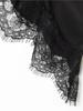 Asymmetrical Lace Top: Women's Black Fashion Shirt for Spring/Autumn - European & American Style