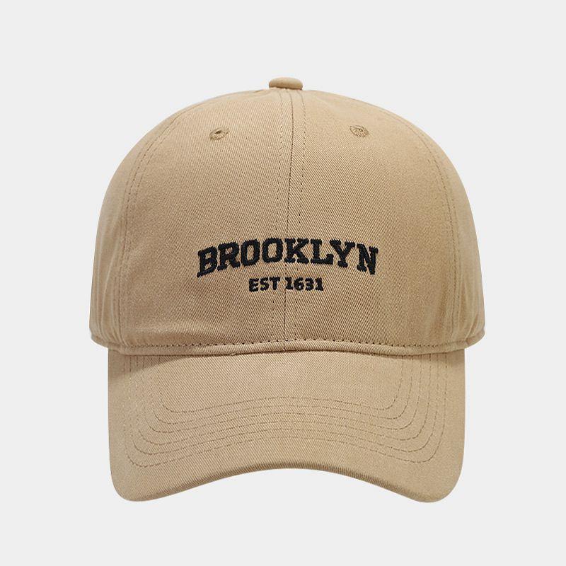 Cappellino da baseball con ricamo della lettera BROOKLYN da uomo, visiera estiva per esterni, cappello a tesa larga per il viso da donna