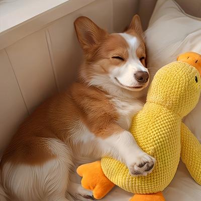 Kaczka Uspokajająca dla Psa, Żółta Kaczka Zabawka dla Psa 2025, Uspokajająca Poduszka The Mellow Ducks, Zabawka Kaczki dla Psów z Dźwiękiem Kwakania dla Psów Domowych
