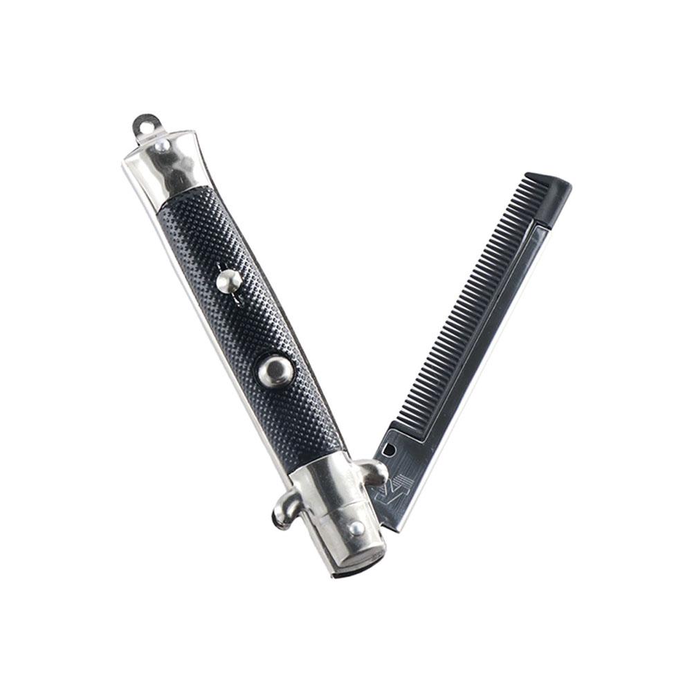 Głowica Przenośna Modelowanie Zwierząt Domowych Stalowy Przycisk Składany Grzebień Sprężynowy Klips Kieszonkowy Grzebień do Wąsów Akcesoria do Stylizacji Włosów
