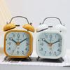 Students Use 3-inch Square Metal New Ring Bell Alarm Clock for Home Bedside Silent Sweep Second Night Light