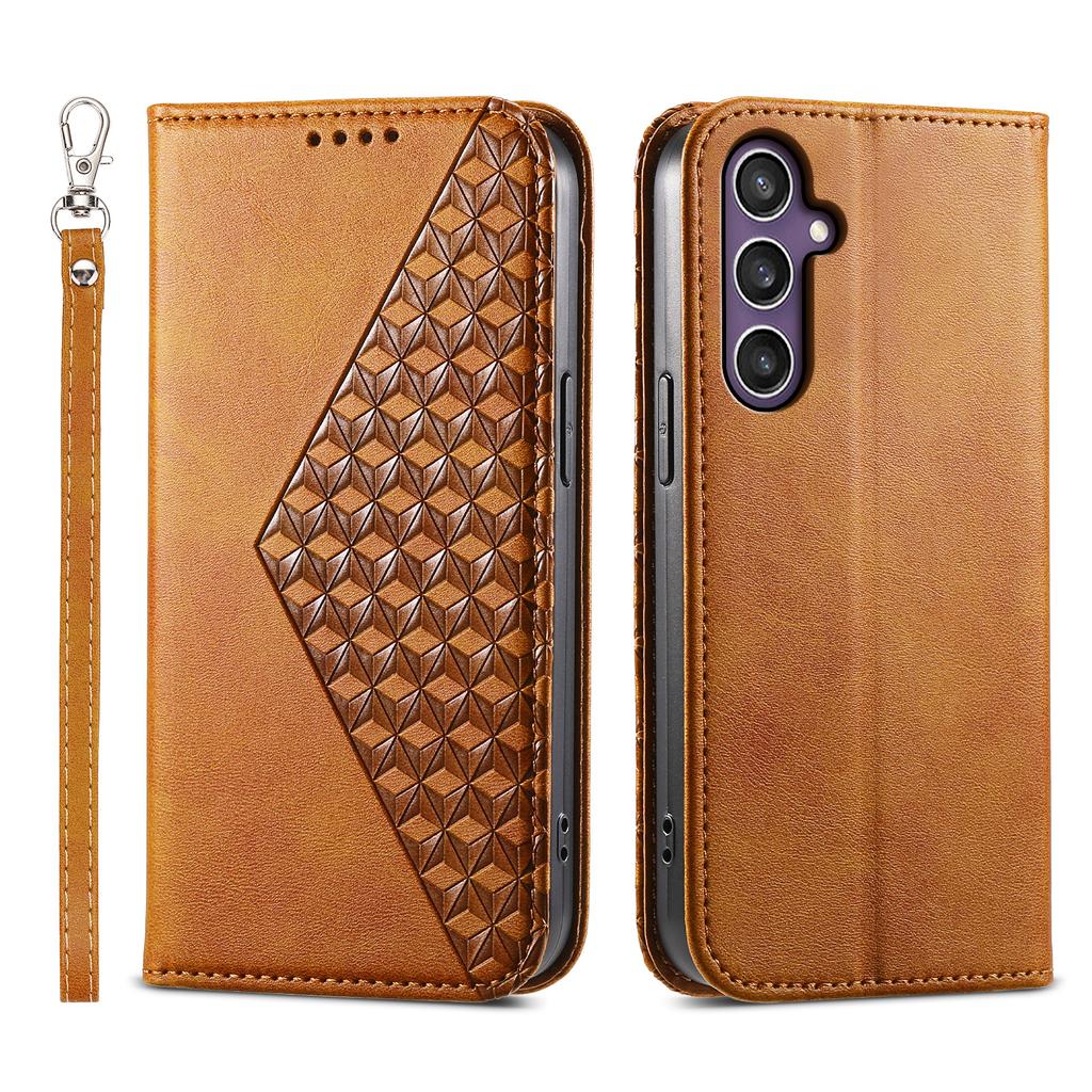 For Samsung Galaxy S25+ Case Calf Texture PU Leather Phone Cover with Wallet