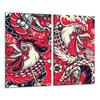 GLASS CUTTING BOARD 2x 30x52 ROOSTER