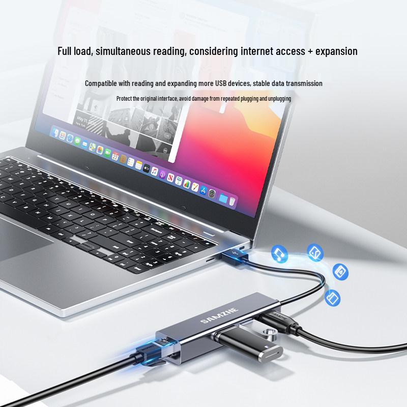 ShanZe USB To Ethernet Hub RJ45 Network Adapter for Laptops