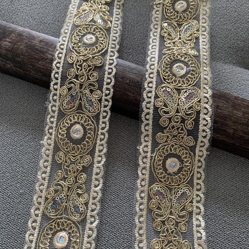 New Arrival 3m/9.84ft each pack white gold laces embroidery trims curtain accessory handmade DIY craft flower for underwear bras dress gift decoration