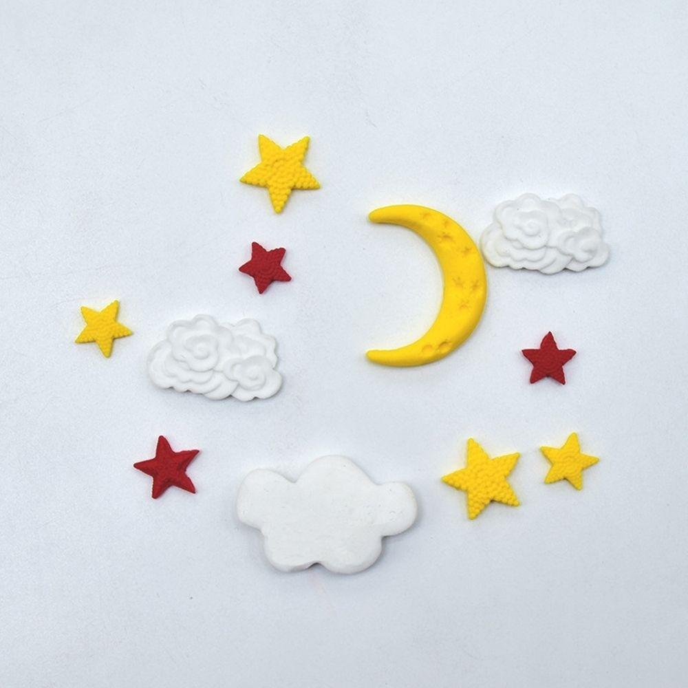 2 Stampini In Silicone Per Cioccolato - Forme Luna, Stella E Nuvola Per Torte, Cupcake E Decorazioni Fai Da Te