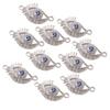 10 Pieces Alloy Eye Charms with Rhinestone Connector Charm Handmade Plated Hanging Pendant DIY Crafts Making Accessories