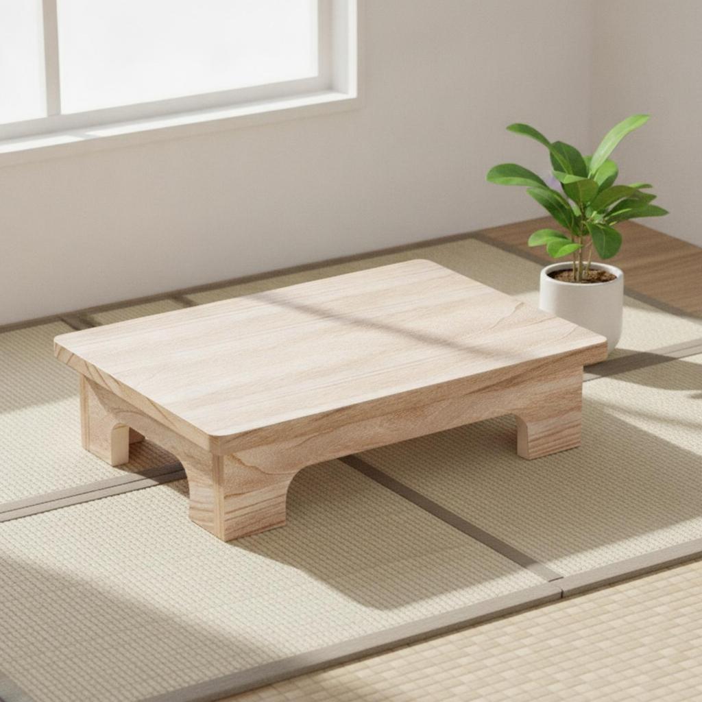 Japanischer Teetisch Massivholz Boden Kompakt für Fensterecke