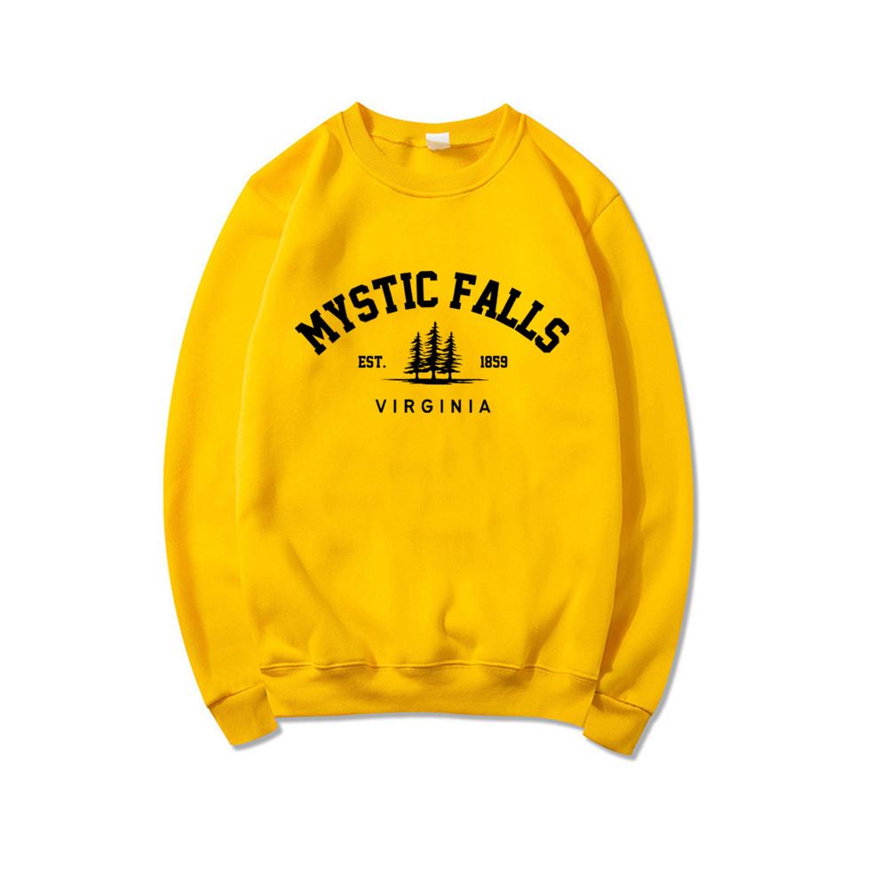 Mystic Falls Virginia Sweatshirt Salvatores Hoodie Unisex Long Sleeve Crewneck Pullovers Hoodies Casual Sweater for Vampire Fans
