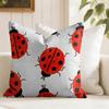 Cute Cartoon Ladybug Cushion Cover Summer Linen Pillow Case Organic Fabric Cushion Cover DoubleSided Print Sofa Home Decor