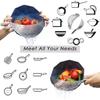Stainless Steel Pot Strainer With Handle Kitchen Pasta Strainer Colander Insert Drainer For Different Pot Pan Vegetable Drainer