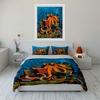 Underwater Octopus Reading Scene Bedding Set For Kids Luxury Gift 3Pcs Digital Print Comforter Set Soft Comfortable Breathable