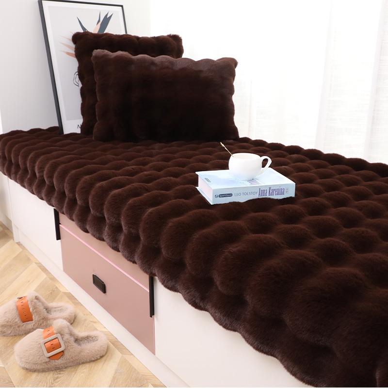 Plush Faux Rabbit Fur Bedroom Rug - Soft Tatami Full Coverage for Girls