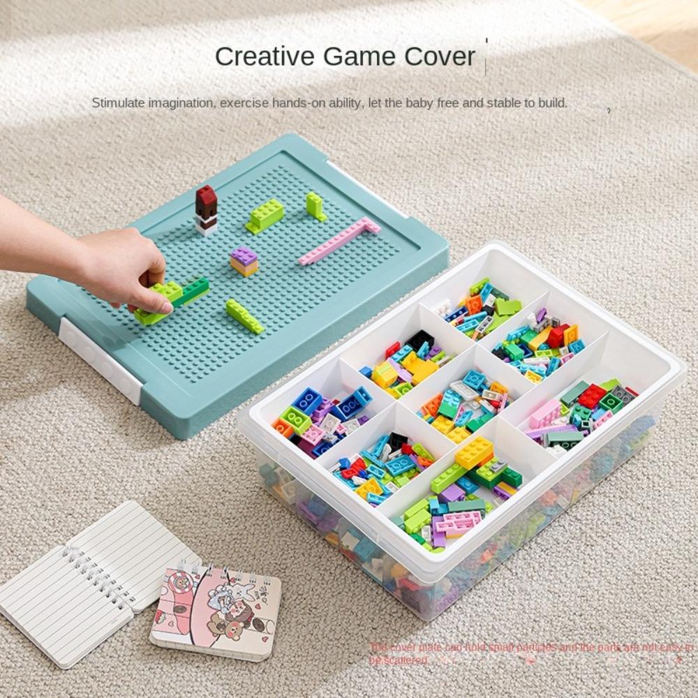 2 Layers Building Blocks Storage Box Removable Cover Particle Holder  for Kids