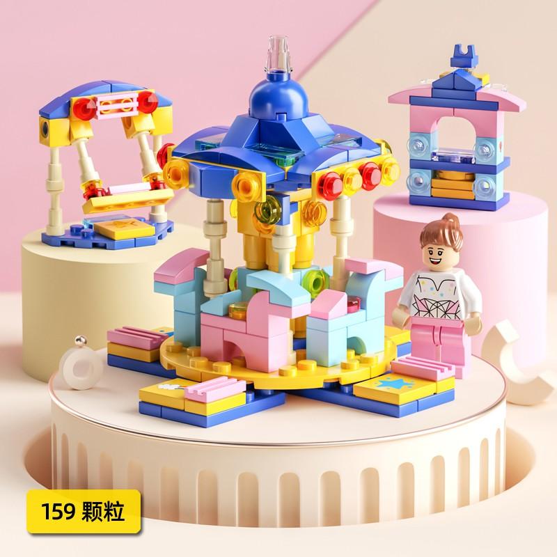 READY STOCK Mini 6 In 1 Building Blocks DIY Educational Play for Children Police Airplane&fire Truck&castle Model Building Blocks