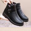 New Cotton Shoes with Thickened Fleece Soft Soles and Leather Boots for The Elderly