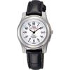 Q Q [Q   Q] Watch Analog Radio Wave Solar Waterproof Leather Strap Hj03 304 Women S Black