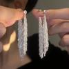 Tide Metal Fringed Earrings, High-end Temperament, Long Stud Earrings, Women's Exaggerated Earrings.