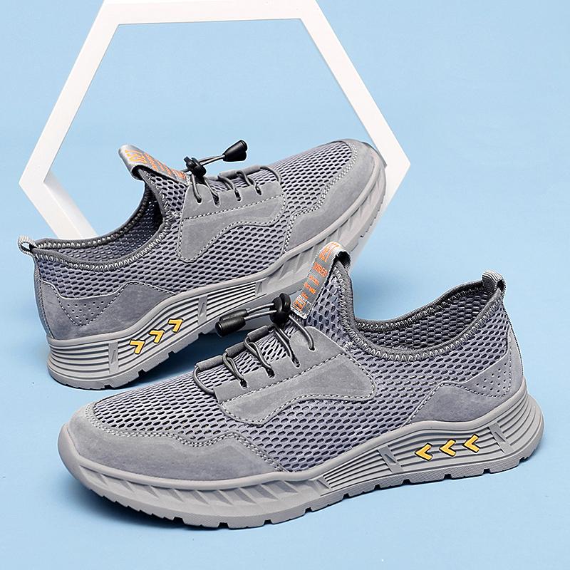 Summer Mesh Men Sneakers Elastic Band Casual Loafers Shoes For Men Sport Footwear Plus Size 38-46 Breathable Man Shoes