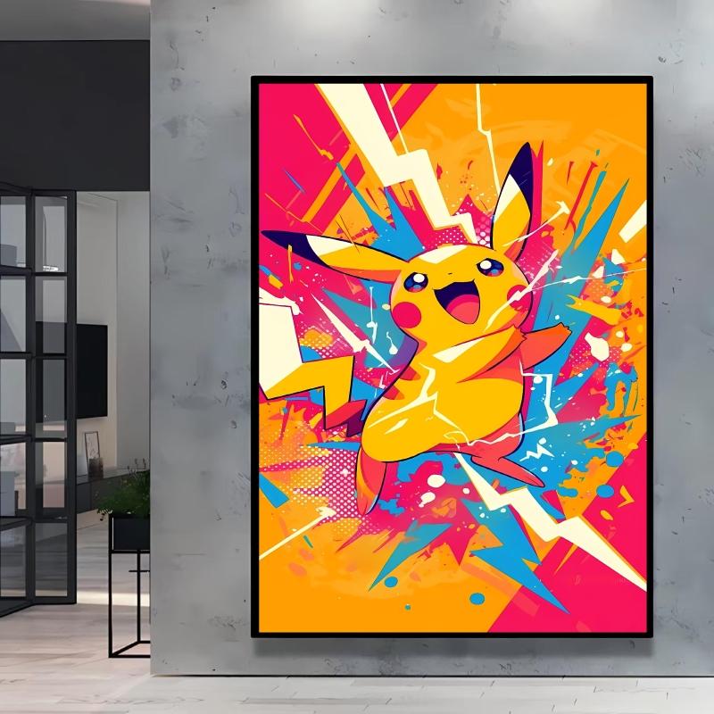 Canvas Art Wall Painting Posters Pokemon Images Pikachu Decor Painting Home Decoration Living Room Decor Paintings Kids Gift