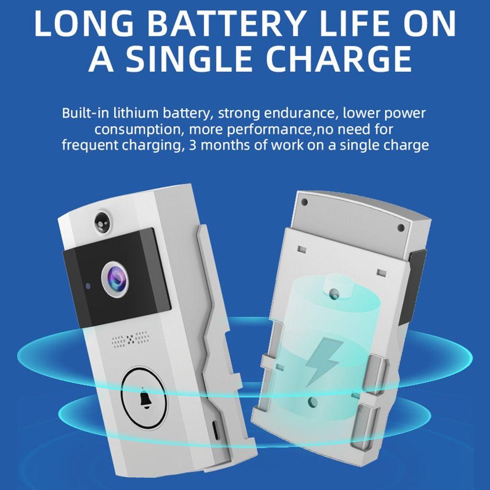 Solar Power Visual Intercom Doorbell Waterproof Front Door Camera  Remote Monitoring