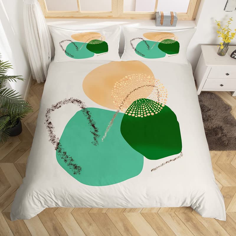 Floral Abstract Geometric King Duvet Cover Boho Exotic Bedding Set Colorful Retro Flower Comforter Cover Polyester Quilt Cover