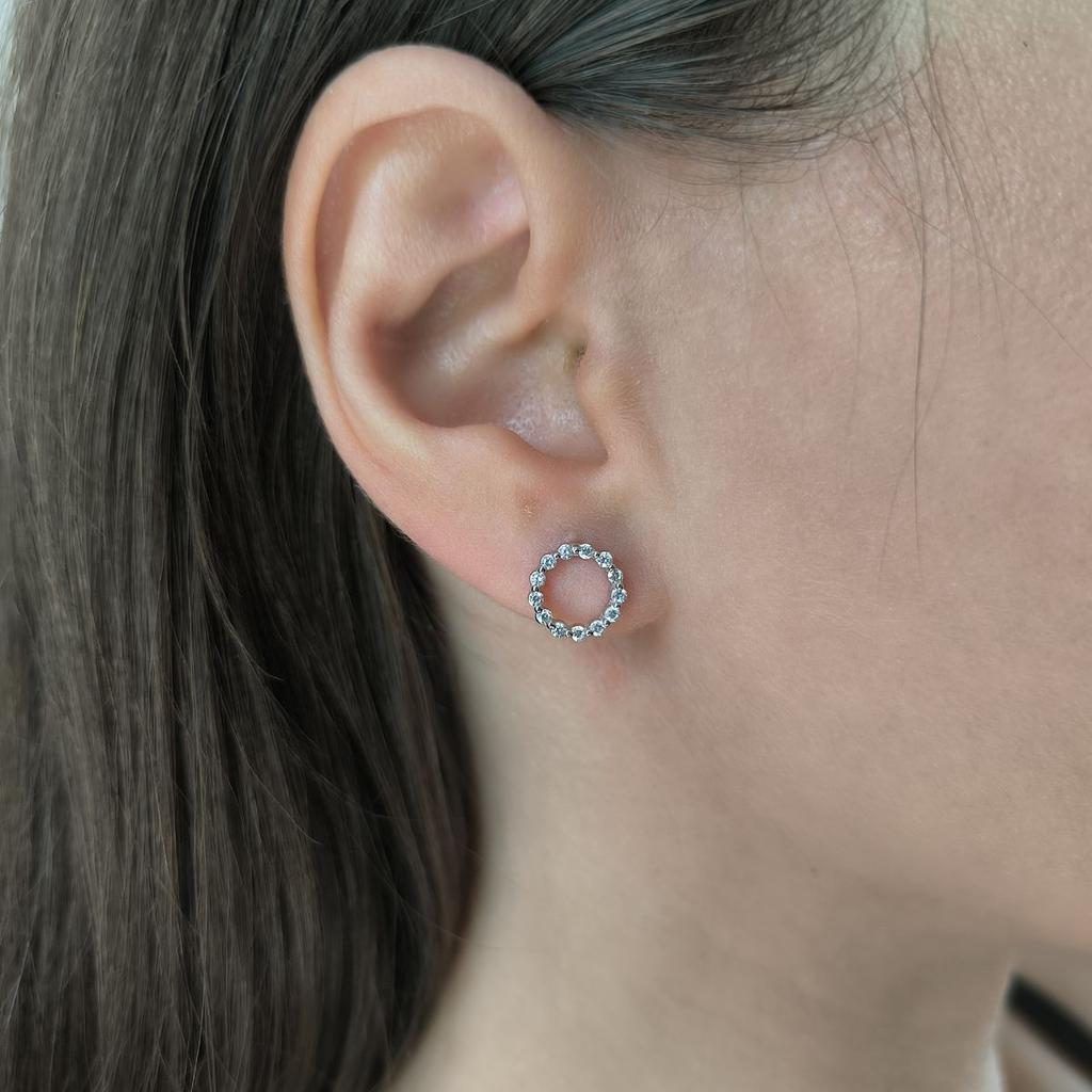 Silver Earrings with Cubic Zirkonia (2193081)
