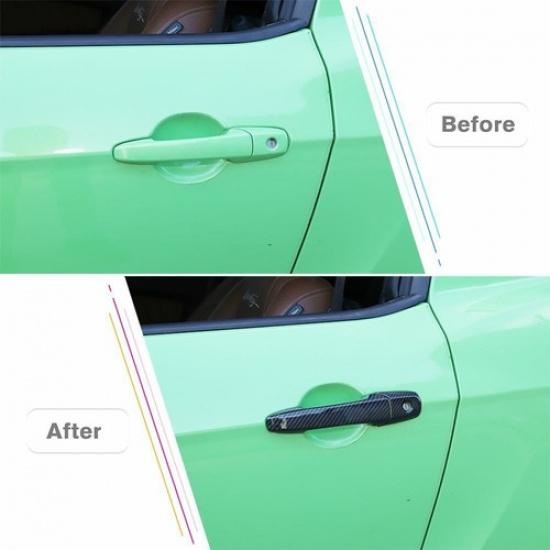 2pcs Door Handle Cover Trim Carbon Fiber For Ford Mustang 2004-2014 Exterior