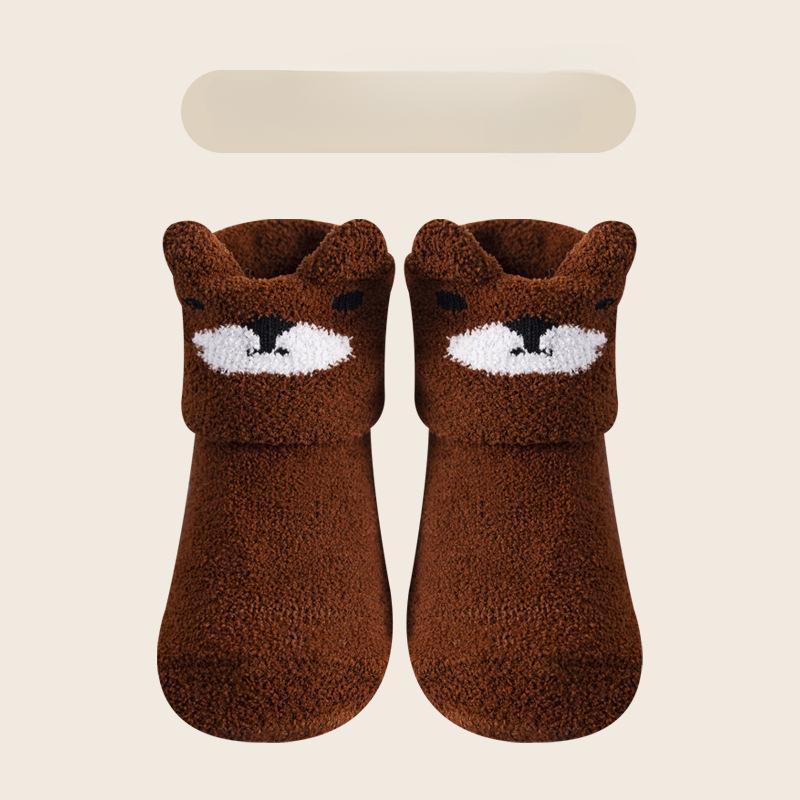Coral Fleece Baby Anti Slip Floor Socks Autumn Winter Newborn Warm and Thick Socks New Born Baby Girl Boy Infant Indoor Sock