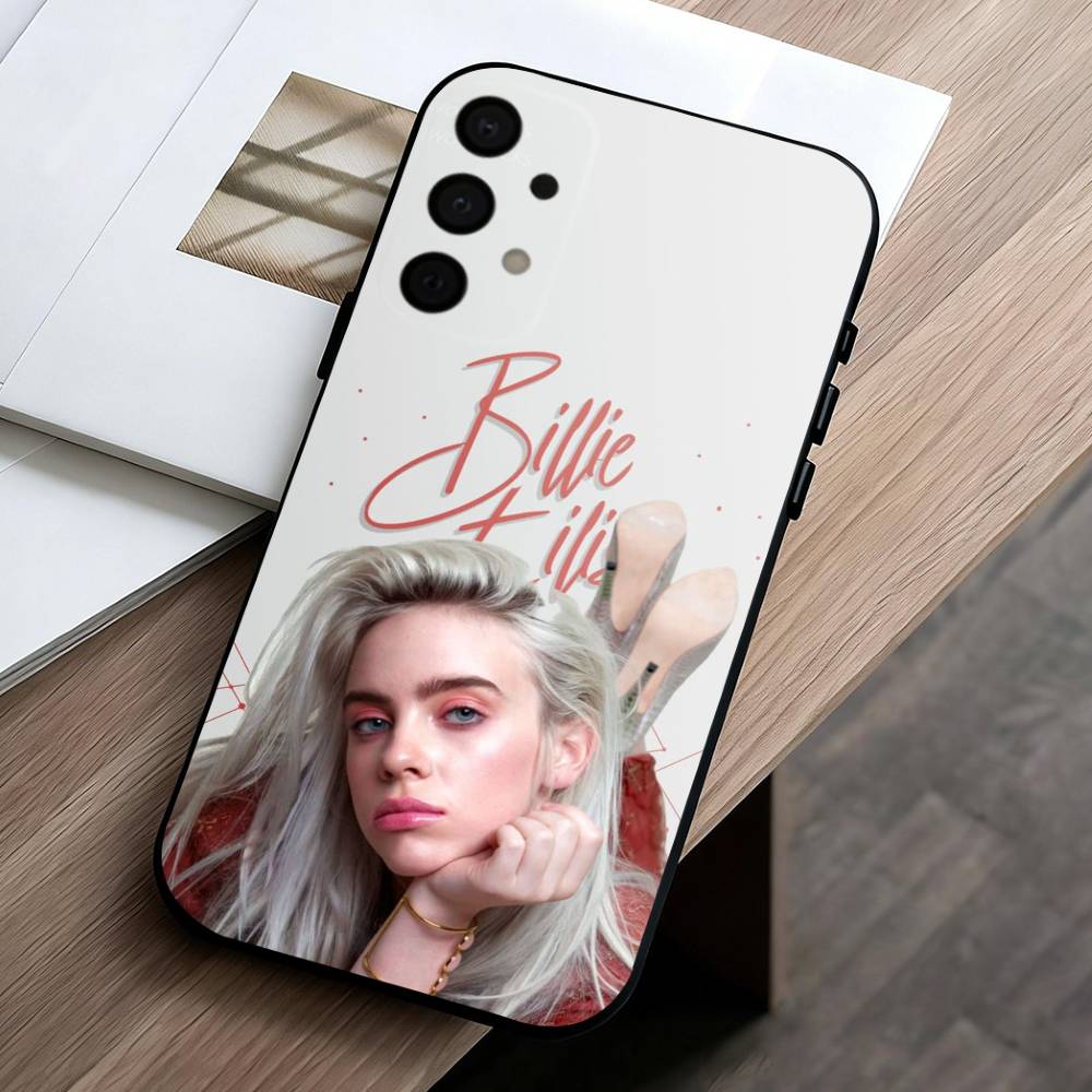 Singer B-Billie E-Eilish-H Phone Case For Samsung Galaxy A73,A72,A71,A70,A53,A52,A51,Soft Silicone Black Cover