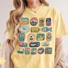 Sardinendosen-Collage-Shirt, Vintage-Fischkonserven-T-Shirt, Retro-Foodie-Geschenk, Küstig