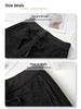 Gray Rhinestone Wool Wide-Leg Pants - Women's Winter 2025 High-Waisted Velvet-Enhanced Straight-Leg Trousers