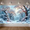 180x110cm Winter Wonderland Backdrop Snow Forest Christmas Holiday Party Decorations Banner Fairy Scenery Photography Background