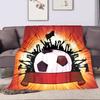 Soccer Ball with Crowd and Red Banner Patterned Flannel Blanket Perfect for the Bedroom Living Room, Sofa, or a Little Nap