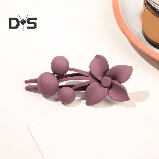 Frosted Texture Hair Claw Flower Decor Thick Thin Hair Clip Non-slip Matte Finish Large Back Head Hair Claw Hair Accessories