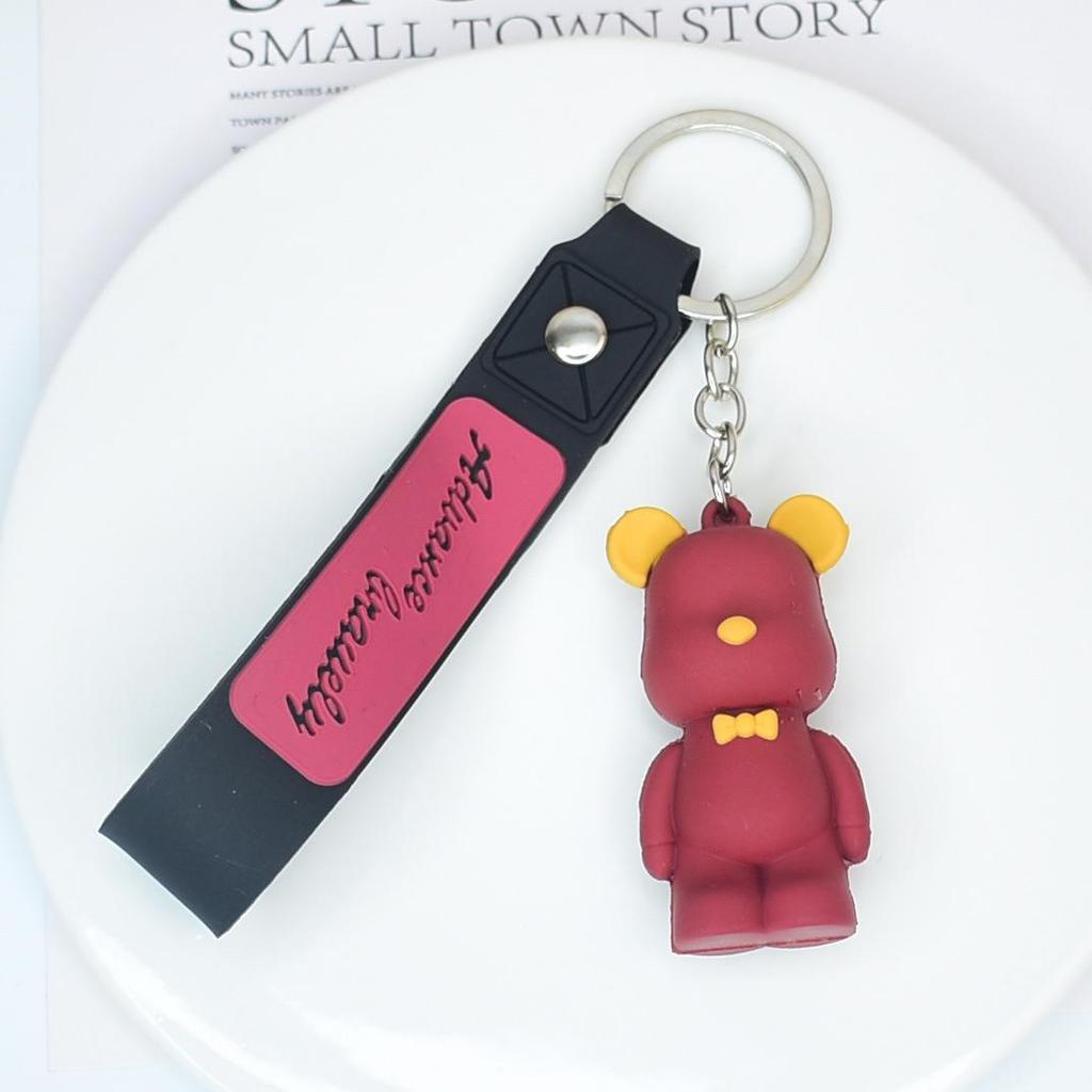 "3D Soft Bear Keychain Pendant - Cute and Trendy Accessory for Bags and Car Keys"