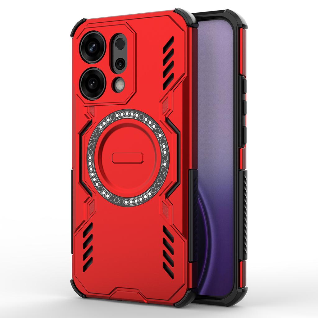 For Oppo Reno14 5G (Global) Magnetic Case Butterfly Armor Hollow Heat Dissipation PC+TPU Phone Cover