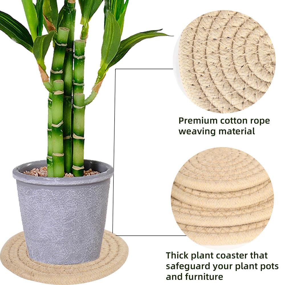 Multi Sized Plant Mat Round Woven Mats Simple Household Thick Heat Insulation Placemats Anti Scald Table With Thick Cushion